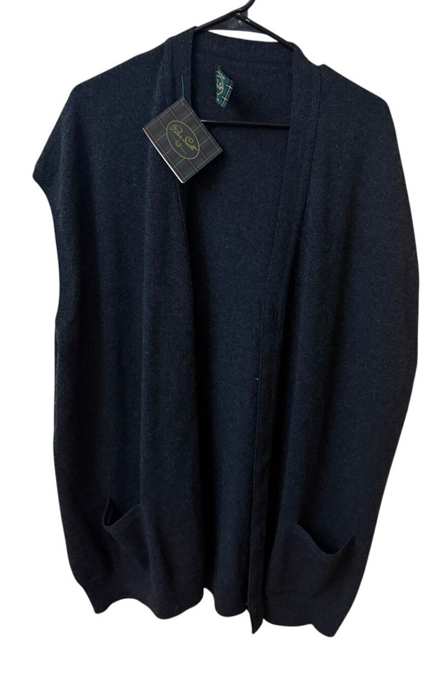 Vintage Peter Scott NWT 100% Cashmere made in Hawick Scotland Cardigan L